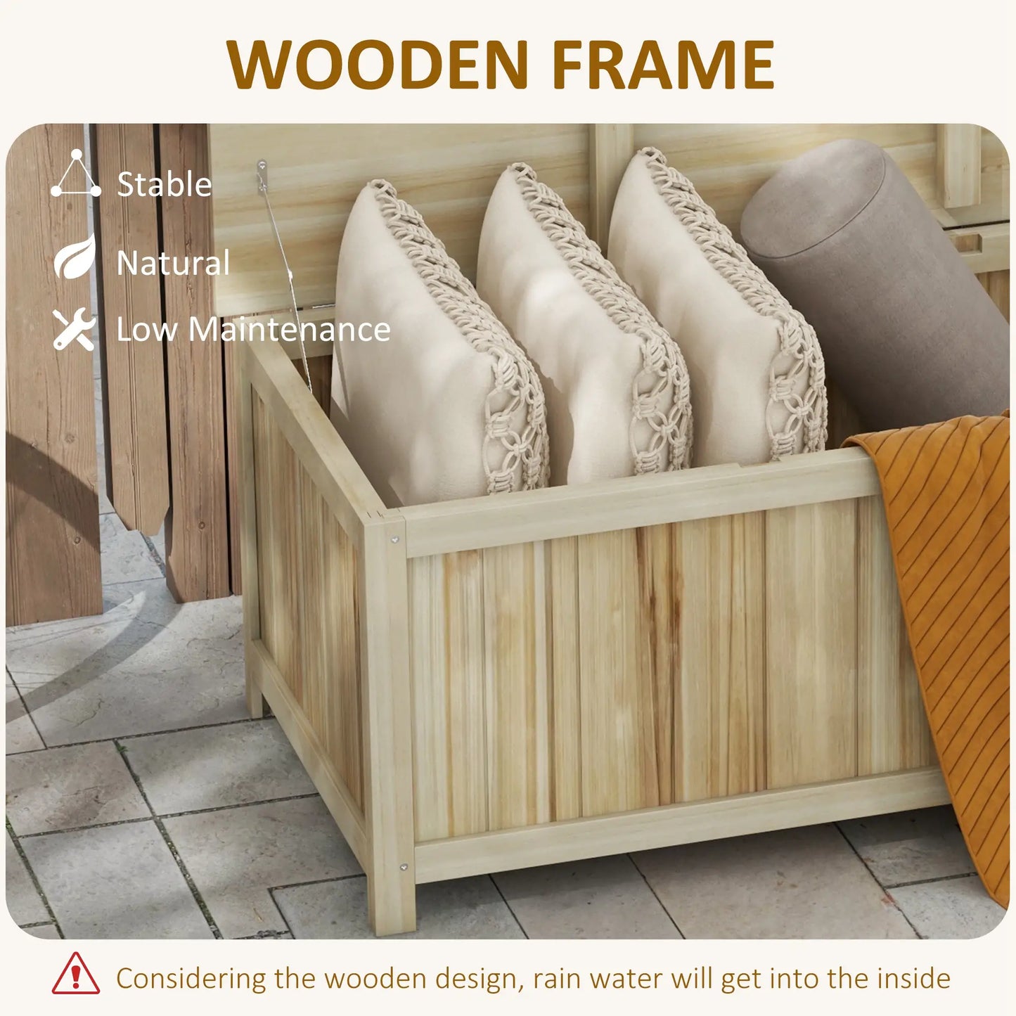 45 Gallon Wooden Storage Box, Patio Deck Box Bench, Natural Patio Storage Boxes at Gallery Canada