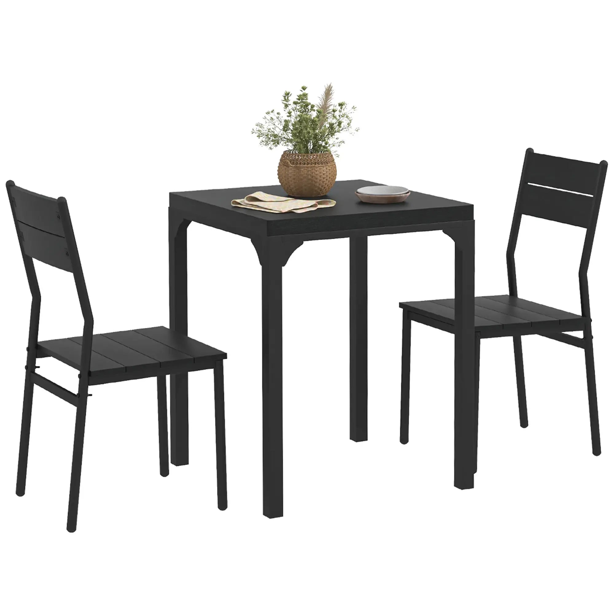 Dining Table Set for 2, 3 Piece Kitchen Table and Chairs, Black Dining Table Sets at Gallery Canada