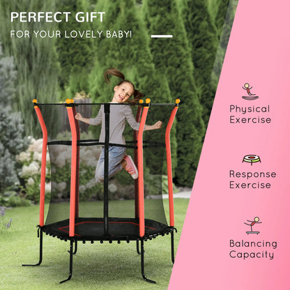 64" Kids Trampoline, Indoor Outdoor, Enclosure Net, Red Trampolines at Gallery Canada