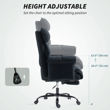Ergonomic Desk Chair with Footrest, Adjustable Backrest, Lumbar Support, Black Executive & Manager Chairs at Gallery Canada