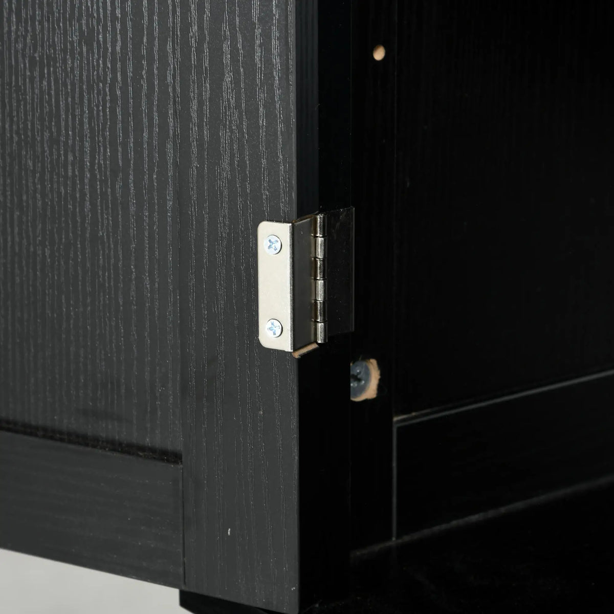 72.5" Freestanding Kitchen Pantry, 4 Doors, Black Kitchen Pantry Cabinets at Gallery Canada