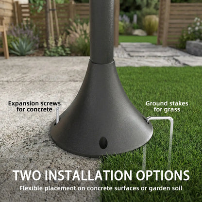 74" 3-Head Solar Lamp Post Light, Waterproof LED, Automatic Dusk-to-Dawn Sensor Solar Post Lamps at Gallery Canada