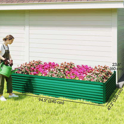8' x 4' x 2' Raised Garden Bed, Galvanized Planter Box, Green Raised Garden Beds at Gallery Canada