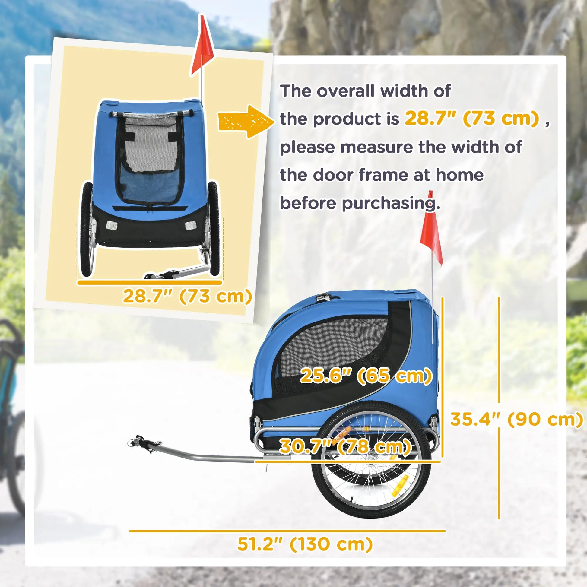 Foldable Dog Bike Trailer, Pet Cart, Bicycle Wagon, Blue Dog Bike Trailers & Strollers at Gallery Canada