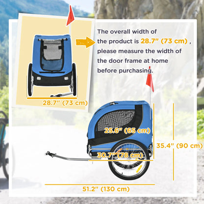 Foldable Dog Bike Trailer, Pet Cart, Bicycle Wagon, Blue Dog Bike Trailers & Strollers at Gallery Canada