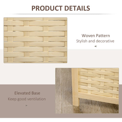 4-Panel Bamboo Room Divider, 5.6 FT, Natural Wood Privacy Screen Room Dividers at Gallery Canada