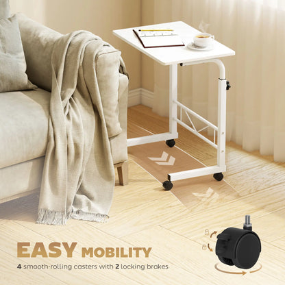 Mobile Standing Desk, Adjustable Height, 23.5 Inch, White Side Tables at Gallery Canada