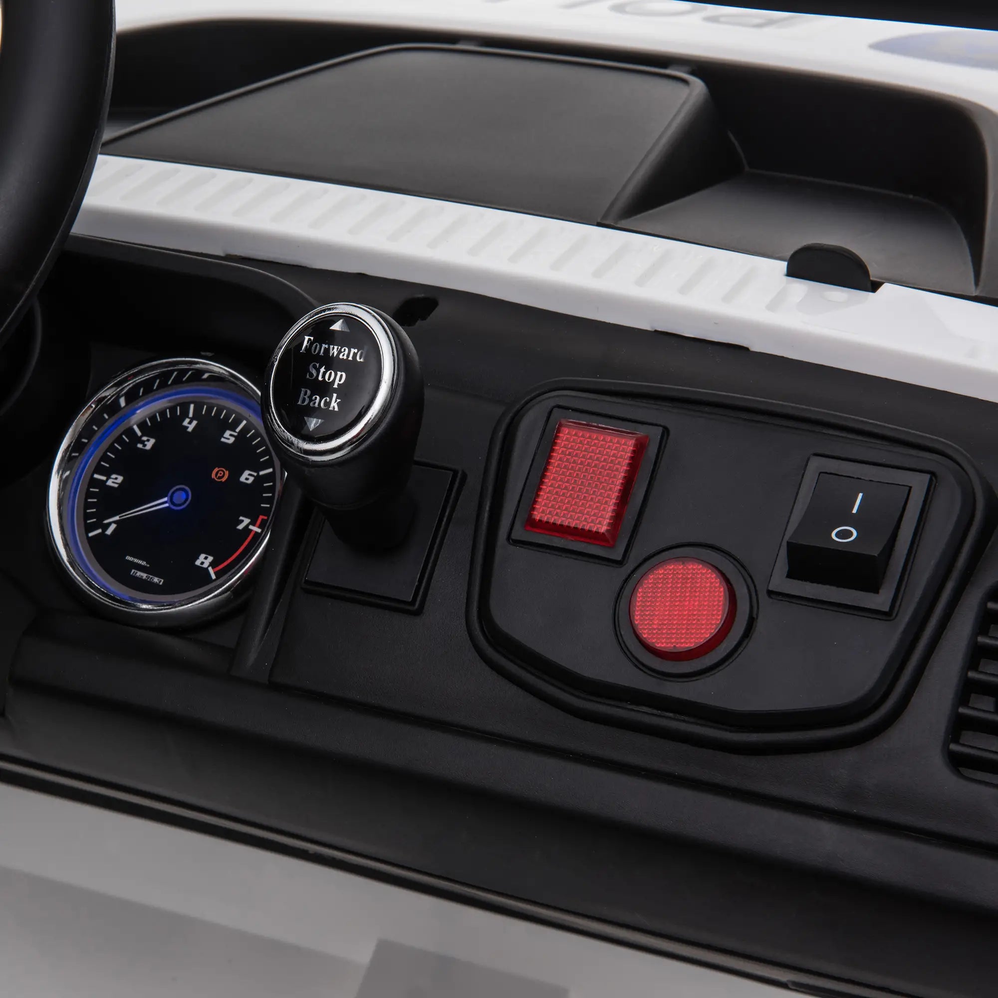 Kids Ride On Car 12V RC 2 Seater Police Truck, White Electric Toy Cars at Gallery Canada