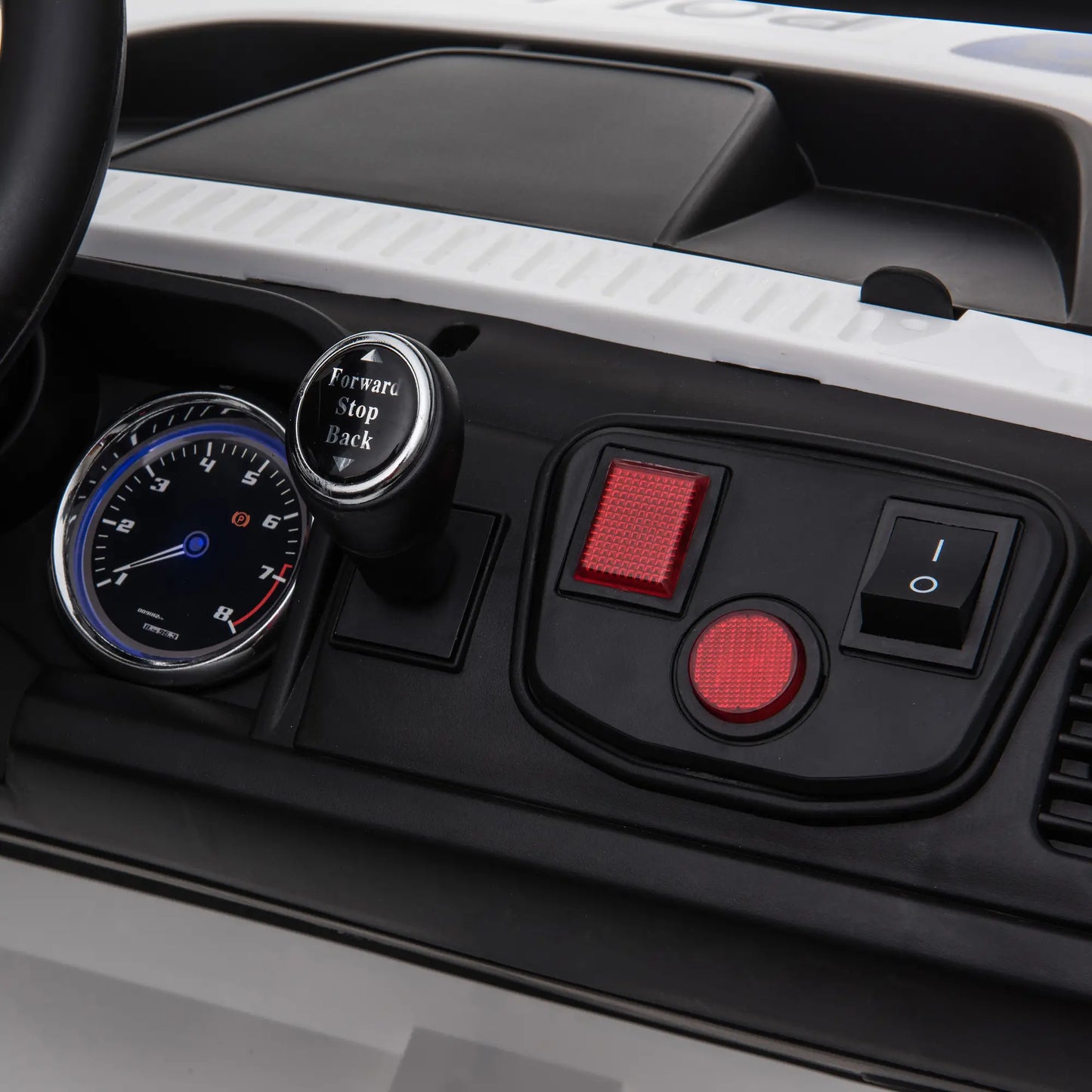 Kids Ride On Car 12V RC 2 Seater Police Truck, White Electric Toy Cars at Gallery Canada