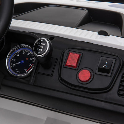 Kids Ride On Car 12V RC 2 Seater Police Truck, White Electric Toy Cars at Gallery Canada