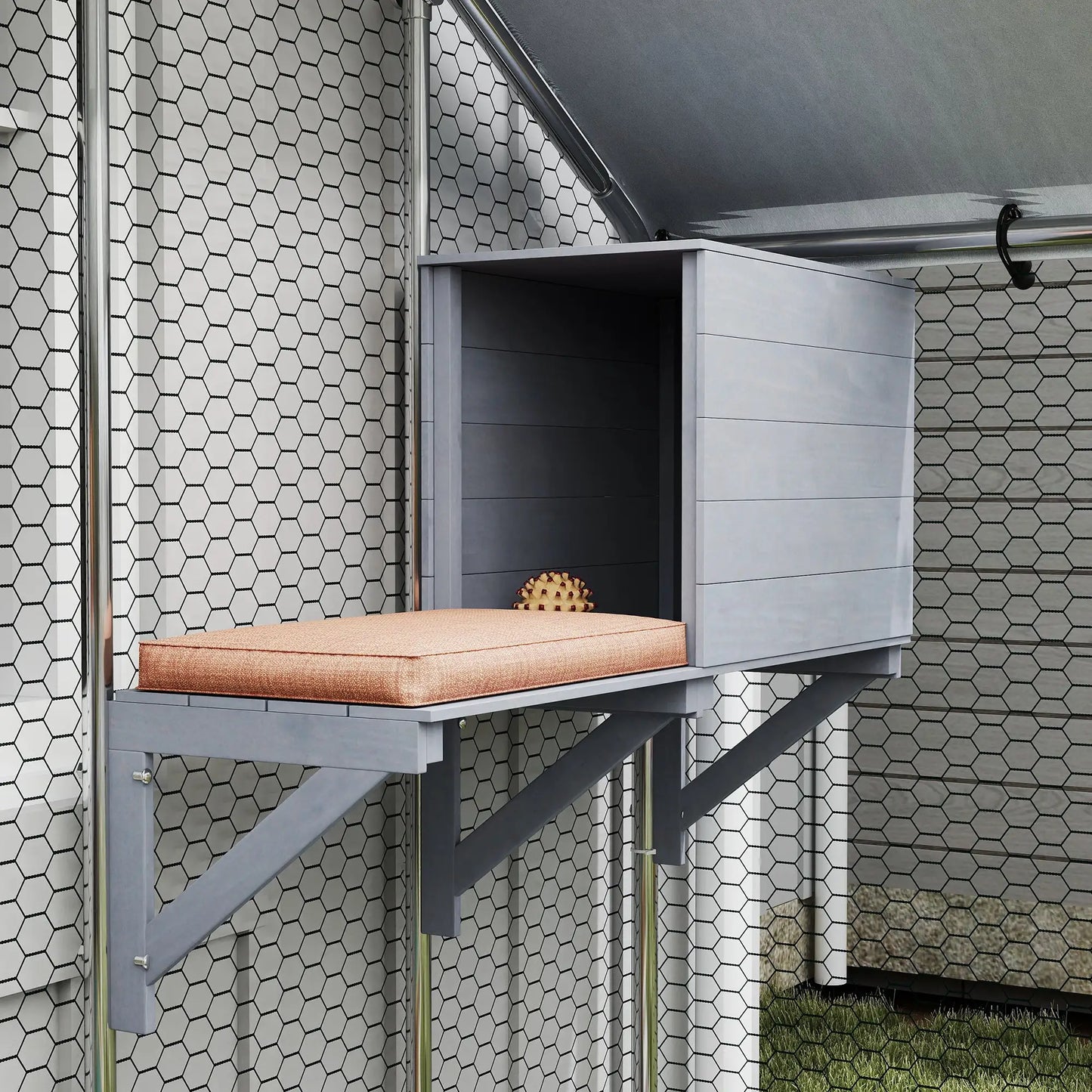 94.5" Large Metal Outdoor Catio, Waterproof Cover, 2 Resting Boxes, 7 Platforms Outdoor Cat Enclosures at Gallery Canada