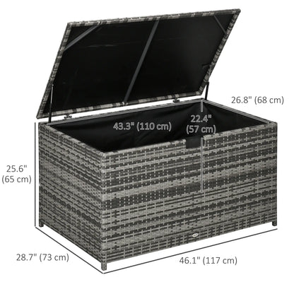 113 Gallon Outdoor Storage Box, Rattan Deck Box, Grey Patio Storage Boxes at Gallery Canada