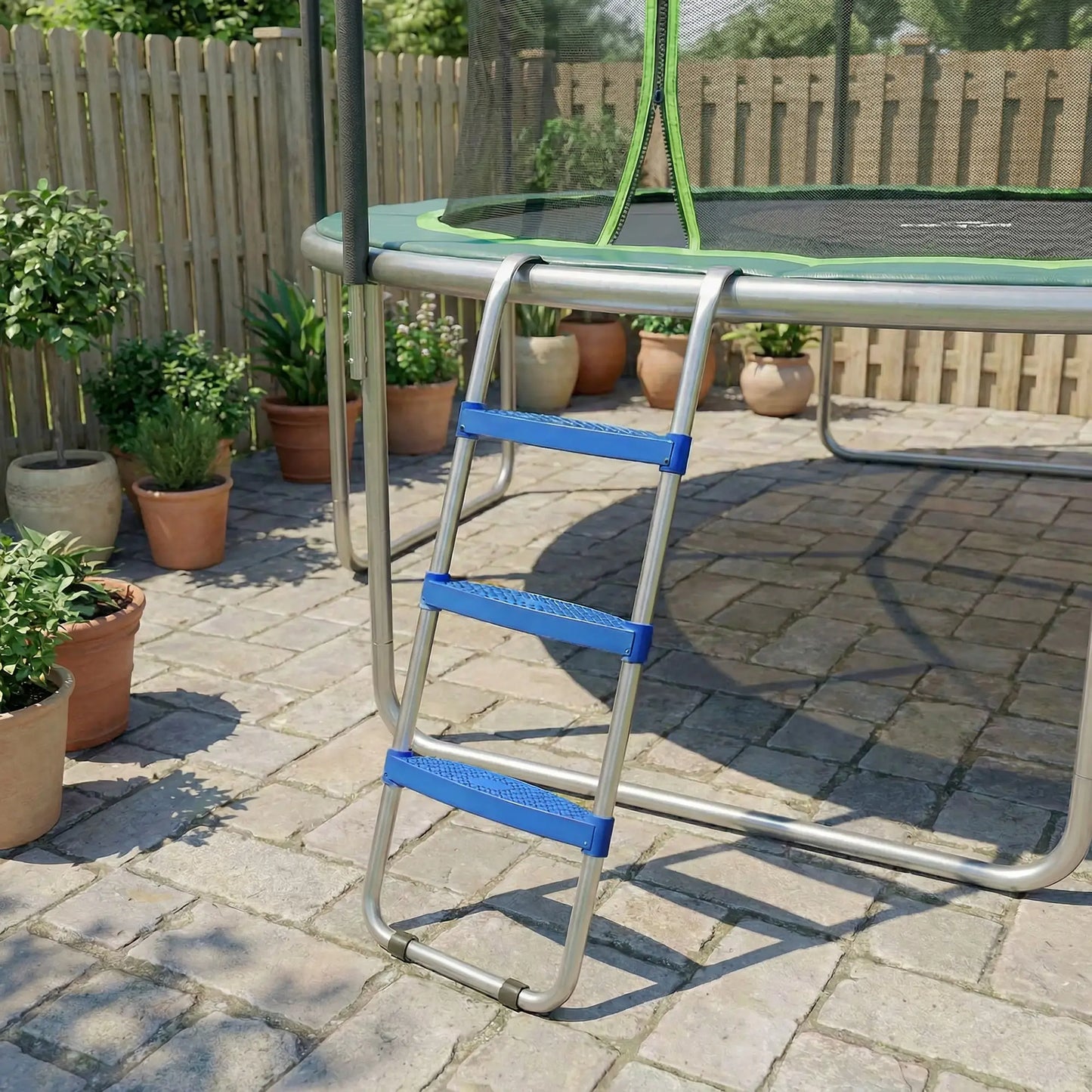 3-Step Trampoline Ladder, Galvanized Steel Frame, 330LBS Load Trampolines at Gallery Canada