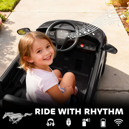 Ride On Car For Kids, 12V Electric Car, Remote Control, LED Light, Music, Black Electric Toy Cars at Gallery Canada