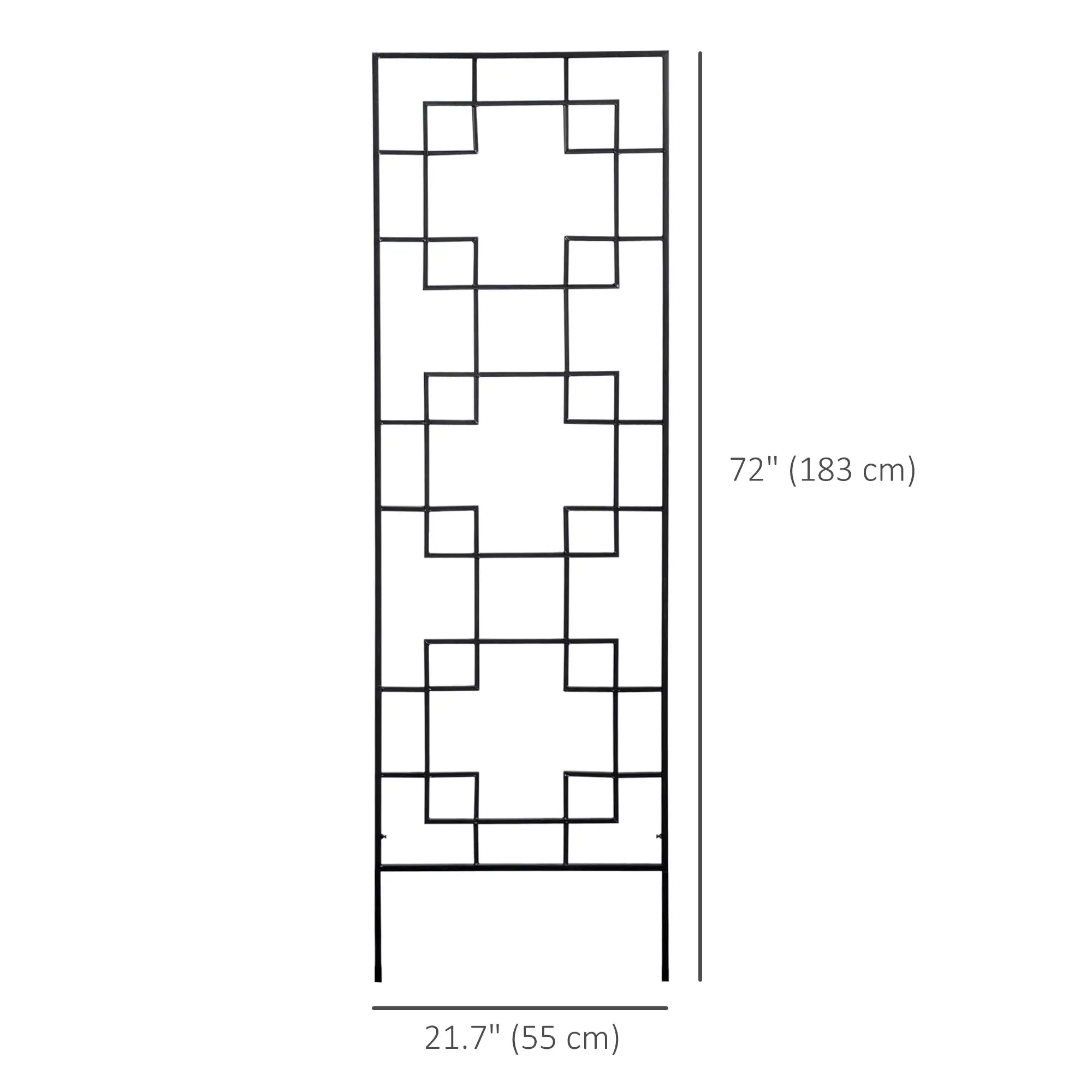 4 Pack Garden Trellis, Metal Grid Panels for Climbing Plants, 72