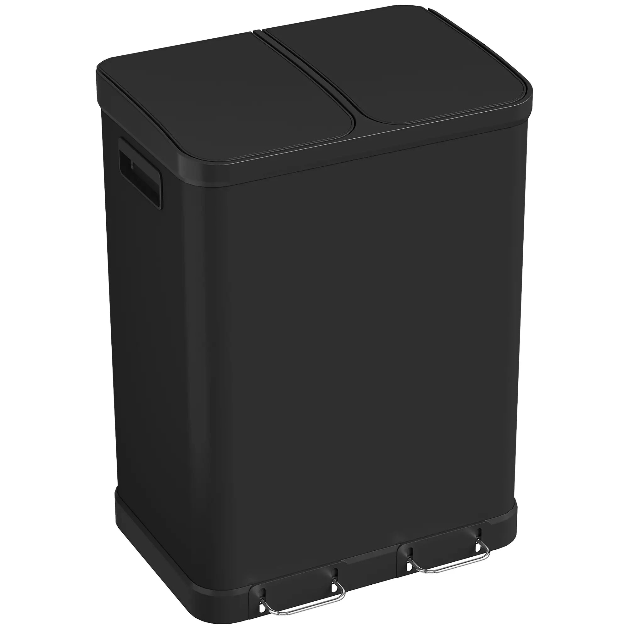 Kitchen Garbage Bin, 2 x 7.9 Gal, Soft-Close With Removable Buckets, Black Small Kitchen Appliances Black at Gallery Canada