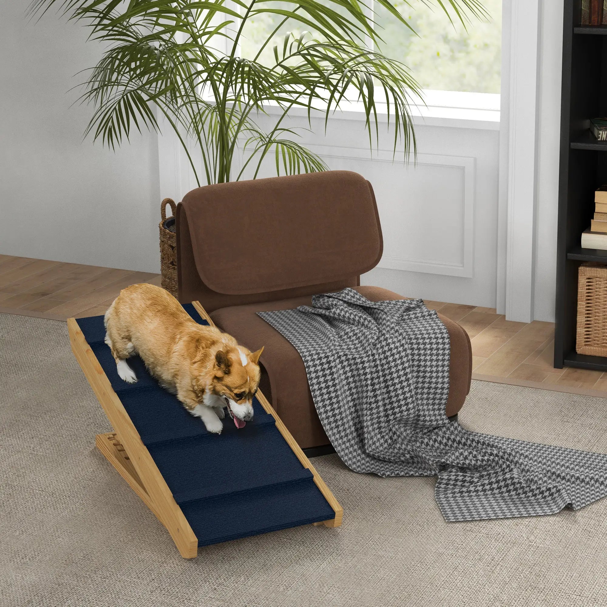 Adjustable Dog Ramp for Bed, Sofa, Non-Slip Surface, Folding Stairs Dog Stairs at Gallery Canada