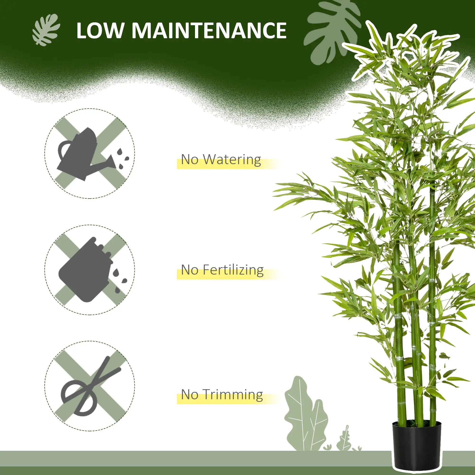 5FT Artificial Bamboo Tree, Faux Plant in Nursery Pot, Indoor Decor Artificial Trees at Gallery Canada