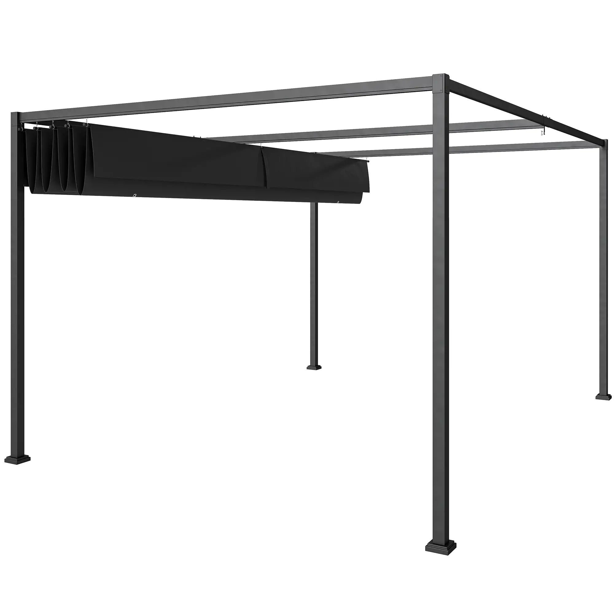Pergola Shade 10x7, Modern Outdoor Shelter, Black Pergolas Black Canopy, Dark Grey Frame at Gallery Canada