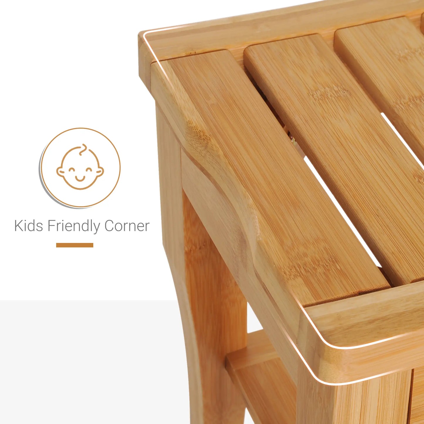 20" Bamboo Shower Bench, Bathroom Stool, Spa Bath Seat Bath Chairs at Gallery Canada