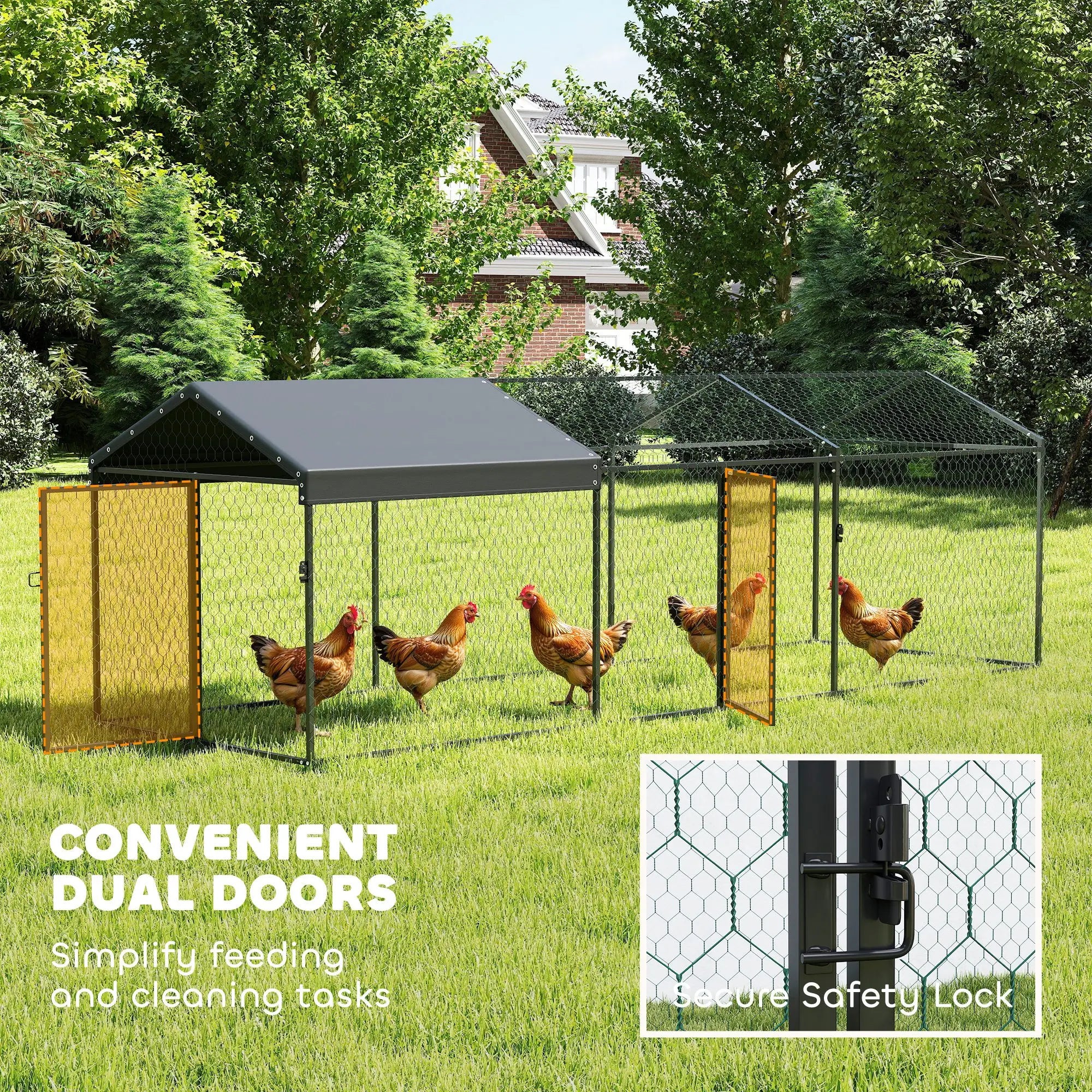 Large Metal Chicken Coop, Waterproof Cover, 3-5 Poultry, Outdoor Cage Chicken Coops at Gallery Canada