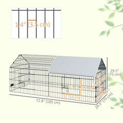73" Small Animal Cage With Roof, Indoor Outdoor Use, Silver Chicken Coops Silver, Black at Gallery Canada