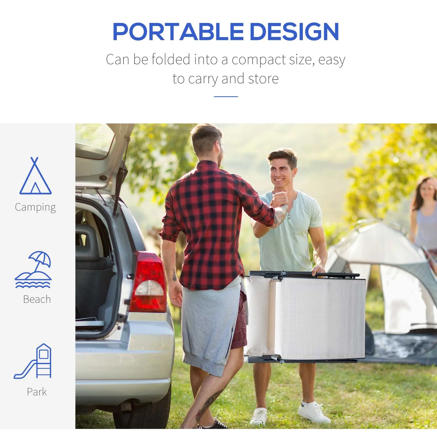 Heavy Duty Adjustable Folding Chair, Outdoor Sun Lounger, 7 Positions, Cream Lounger Chairs at Gallery Canada