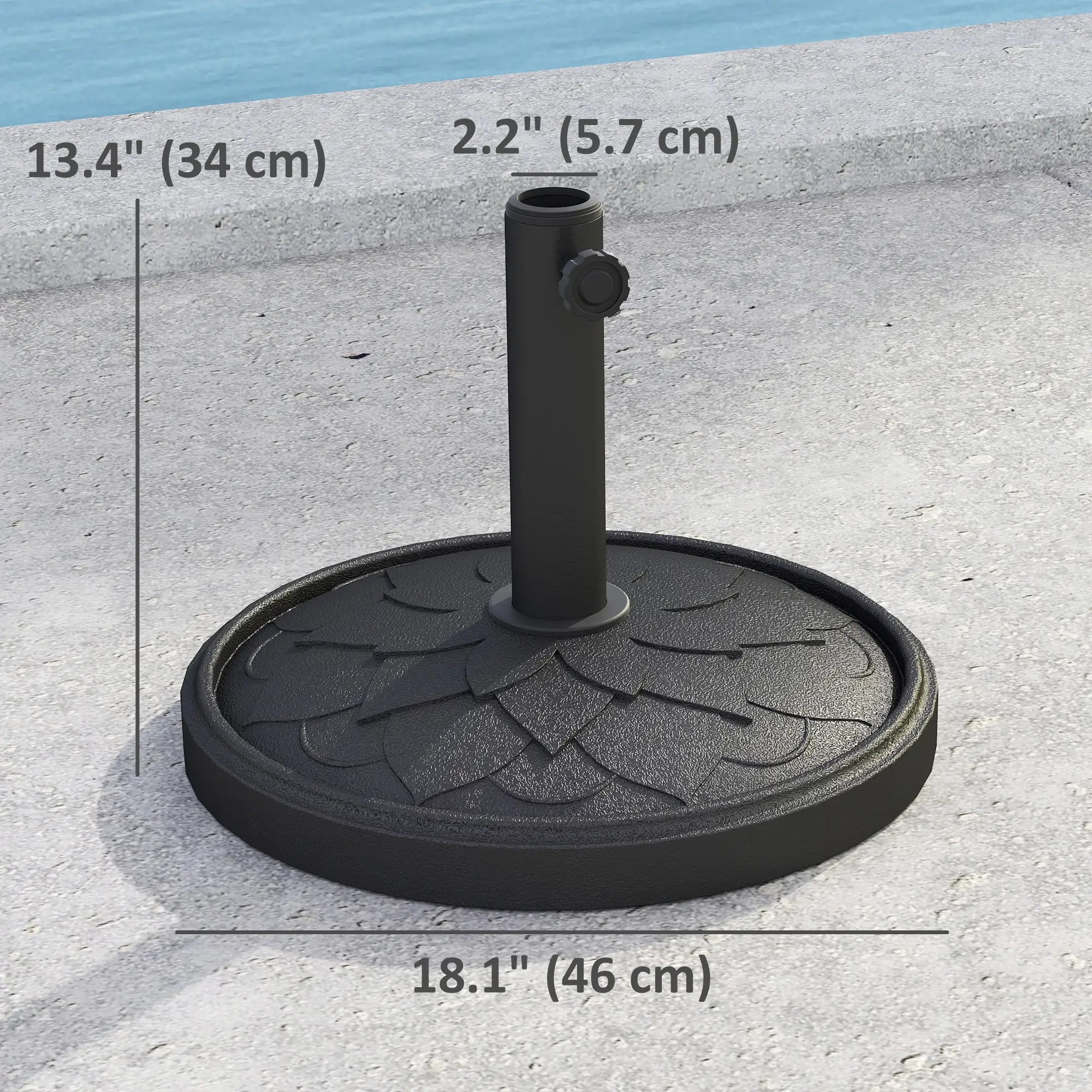 Round Patio Umbrella Base, 26 lbs Resin Stand, Black Umbrella Bases at Gallery Canada