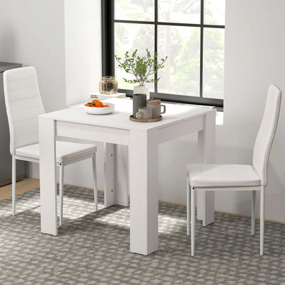 Square Dining Table Set for 2, PU Leather Chairs, White Dining Table Sets at Gallery Canada