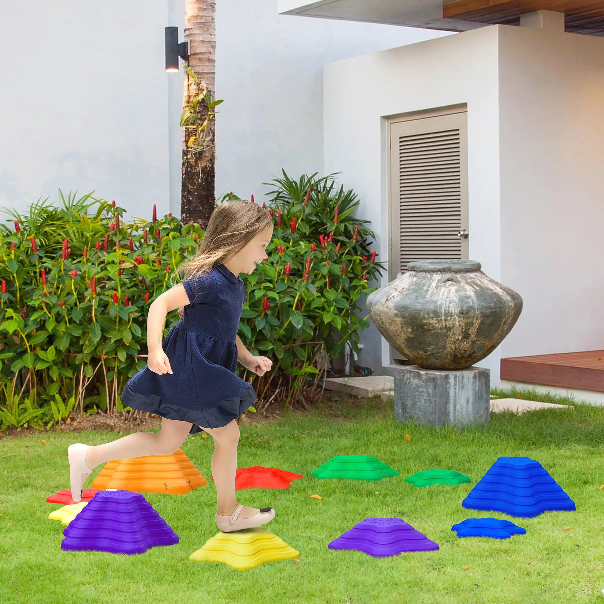 11PCs Larger Size Balance Stepping Stones, Non-slip Bottom, Stackable Obstacle Course Gym Sets & Swings at Gallery Canada