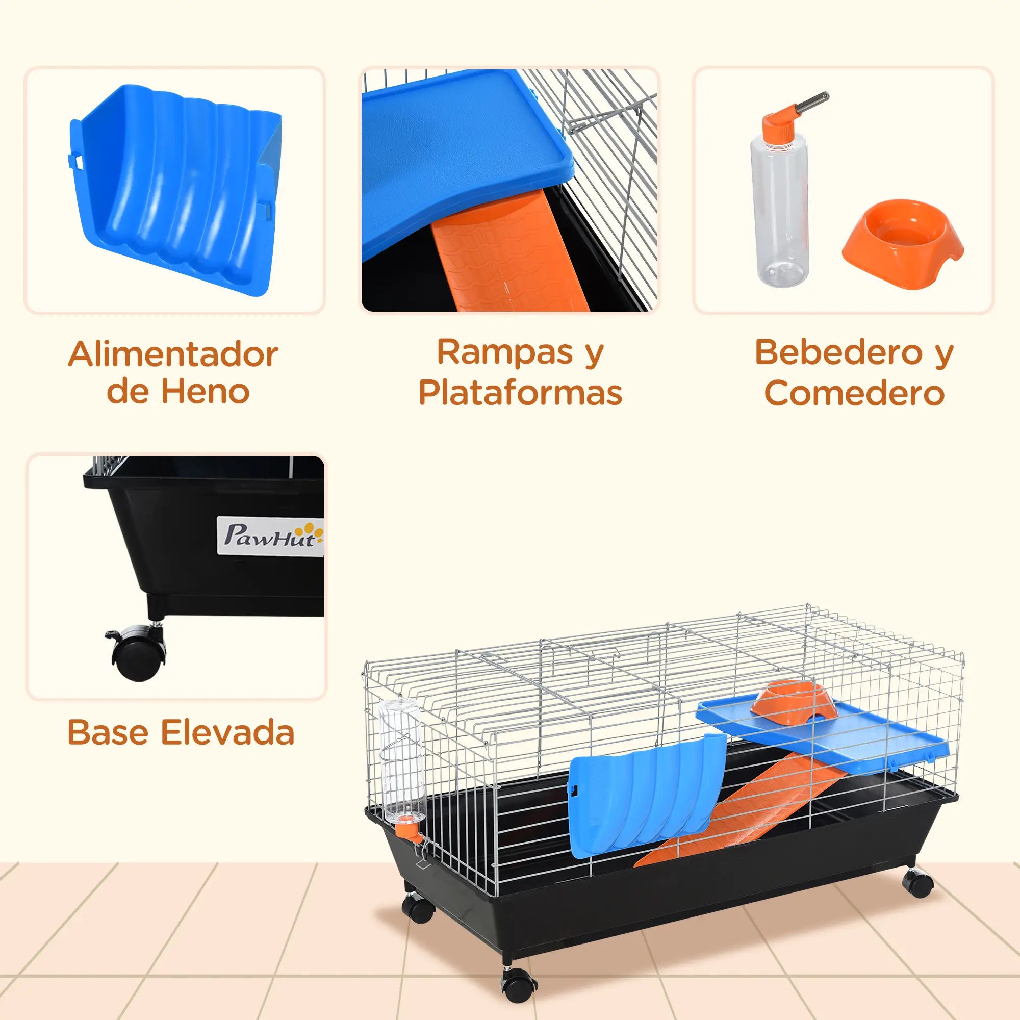 Small Animal Cage, Rolling Bunny Cage, Guinea Pig, Black Houses & Habitats at Gallery Canada