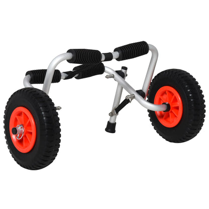 Kayak Cart Dolly, Flat-Free Wheels, Aluminum Frame, Folding, Silver Kayak Carts Silver, Black, Red at Gallery Canada