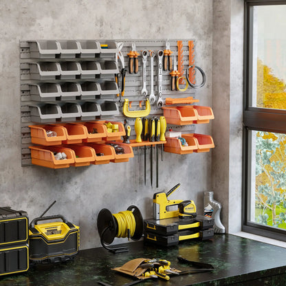 44PC Wall Mounted Storage Bins, Pegboard with Hooks, Garage Organizer, Orange Tool Organizers at Gallery Canada