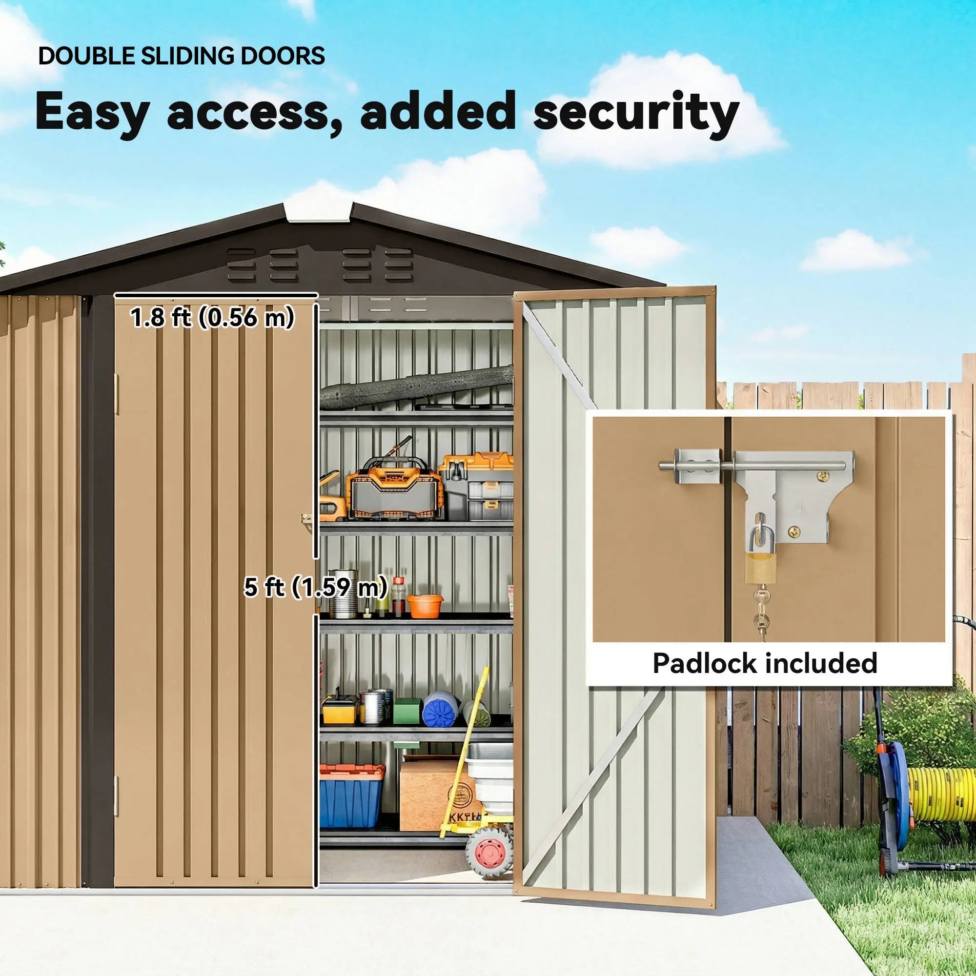6.5' x 4' Outdoor Storage Shed, Metal Garden Shed, Yellow Sheds at Gallery Canada