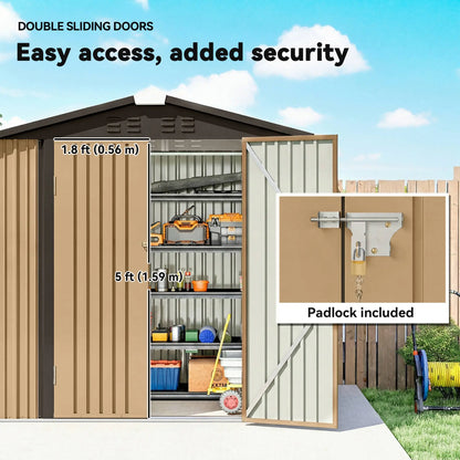 6.5' x 4' Outdoor Storage Shed, Metal Garden Shed, Yellow Sheds at Gallery Canada