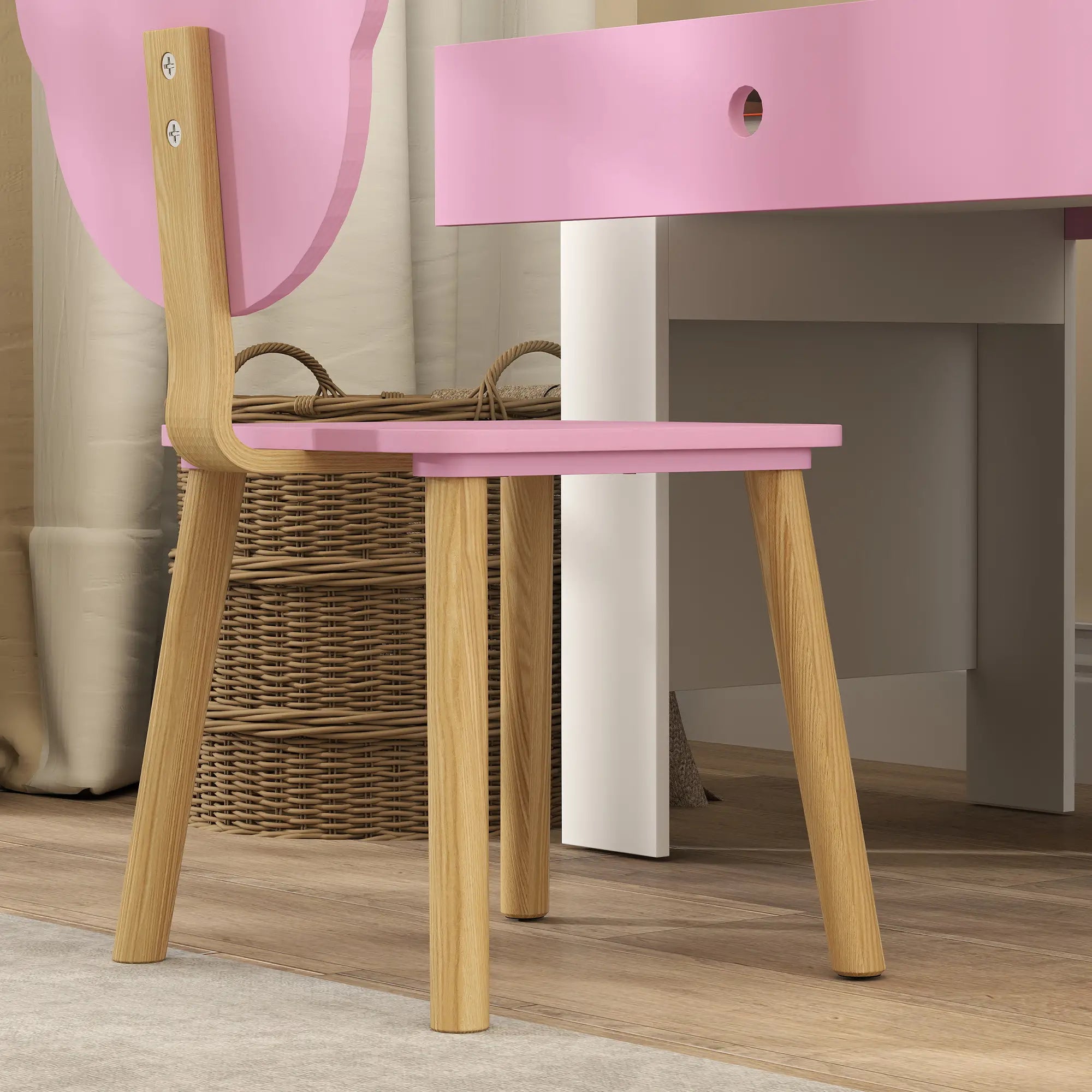 Kids Desk and Chair Set, Bear Theme, for Bedroom, Pink Kids Desk Sets at Gallery Canada