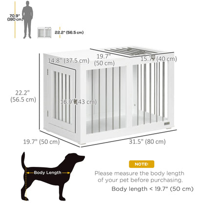 31.5" Dog Crate Furniture, Double Doors, Medium Dogs, White Houses, Kennels & Pens at Gallery Canada