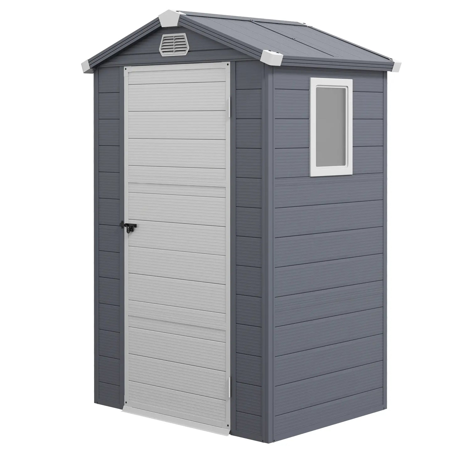 4.4' X 3.3' Plastic Garden Storage Shed, Grey Sheds at Gallery Canada