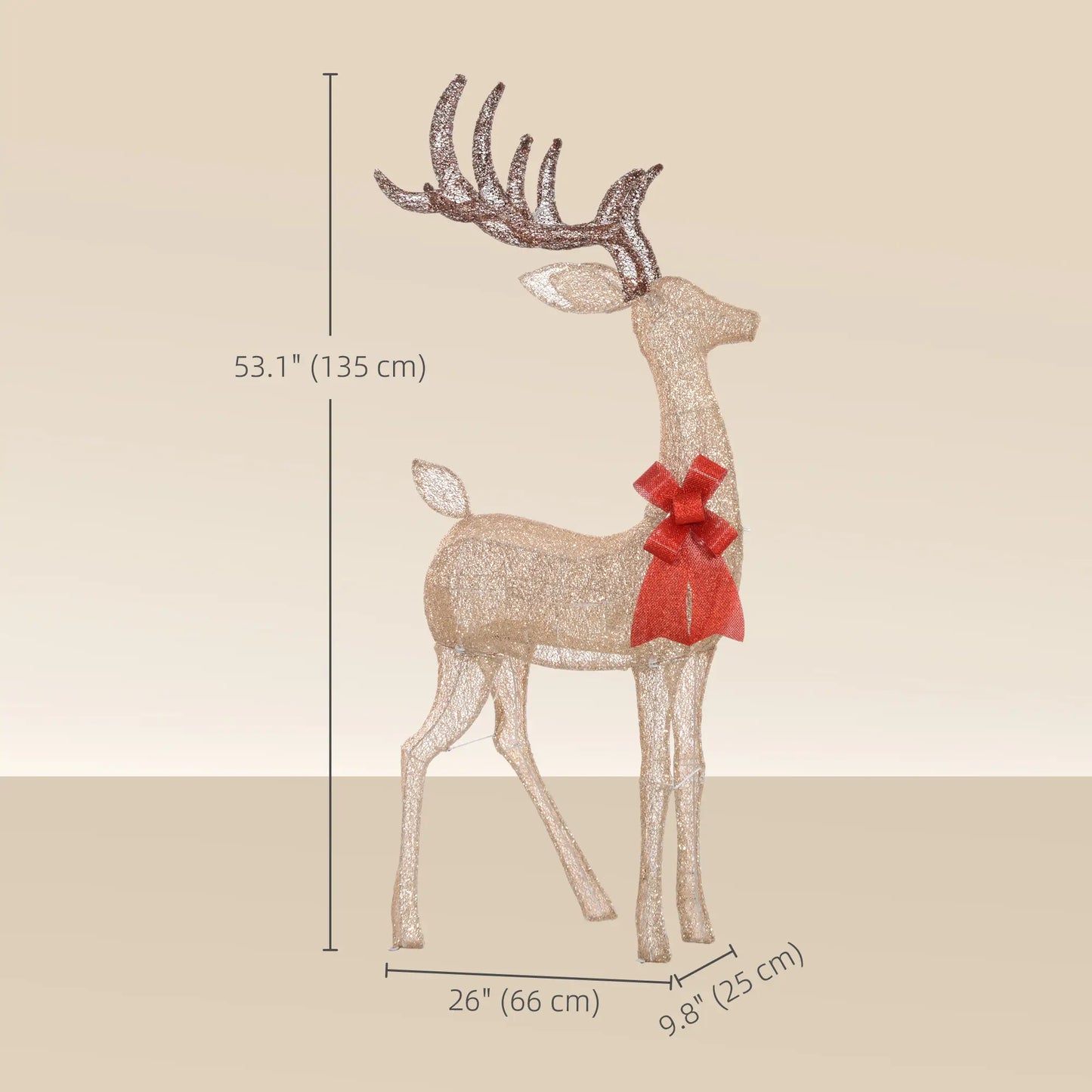 LED Lighted Reindeer Yard Decoration, Indoor Outdoor Lawn, Gold Christmas Deer Lights at Gallery Canada