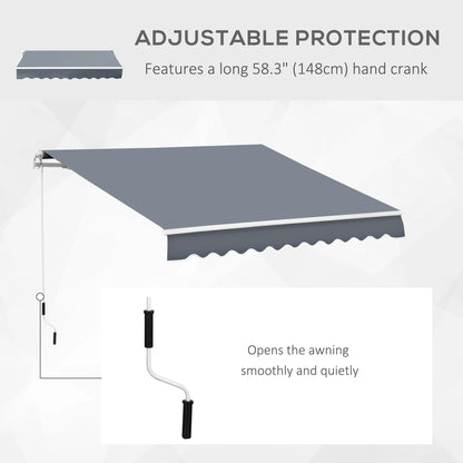10' x 8' Retractable Awning, Sunshade Canopy for Patio, Dark Grey Patio Awnings at Gallery Canada