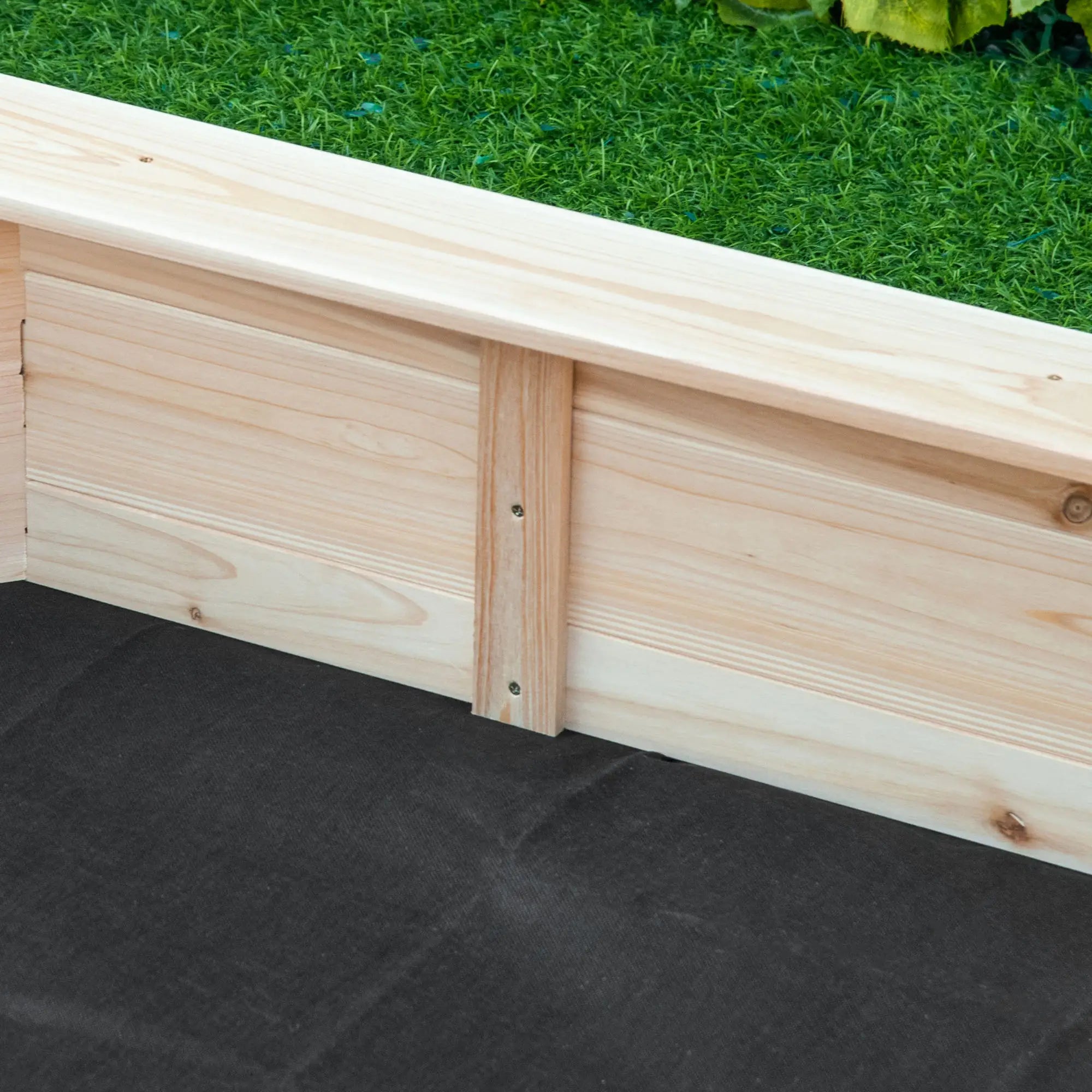 Kids Sandbox With Cover, Wooden Sand Box, Outdoor Sand Pit for Ages 3-8, Natural Sandboxes & Accessories at Gallery Canada