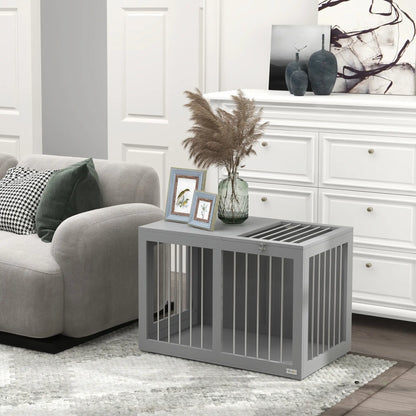 31.5" Dog Crate Furniture, Double Doors, Medium Dogs, Grey Houses, Kennels & Pens at Gallery Canada