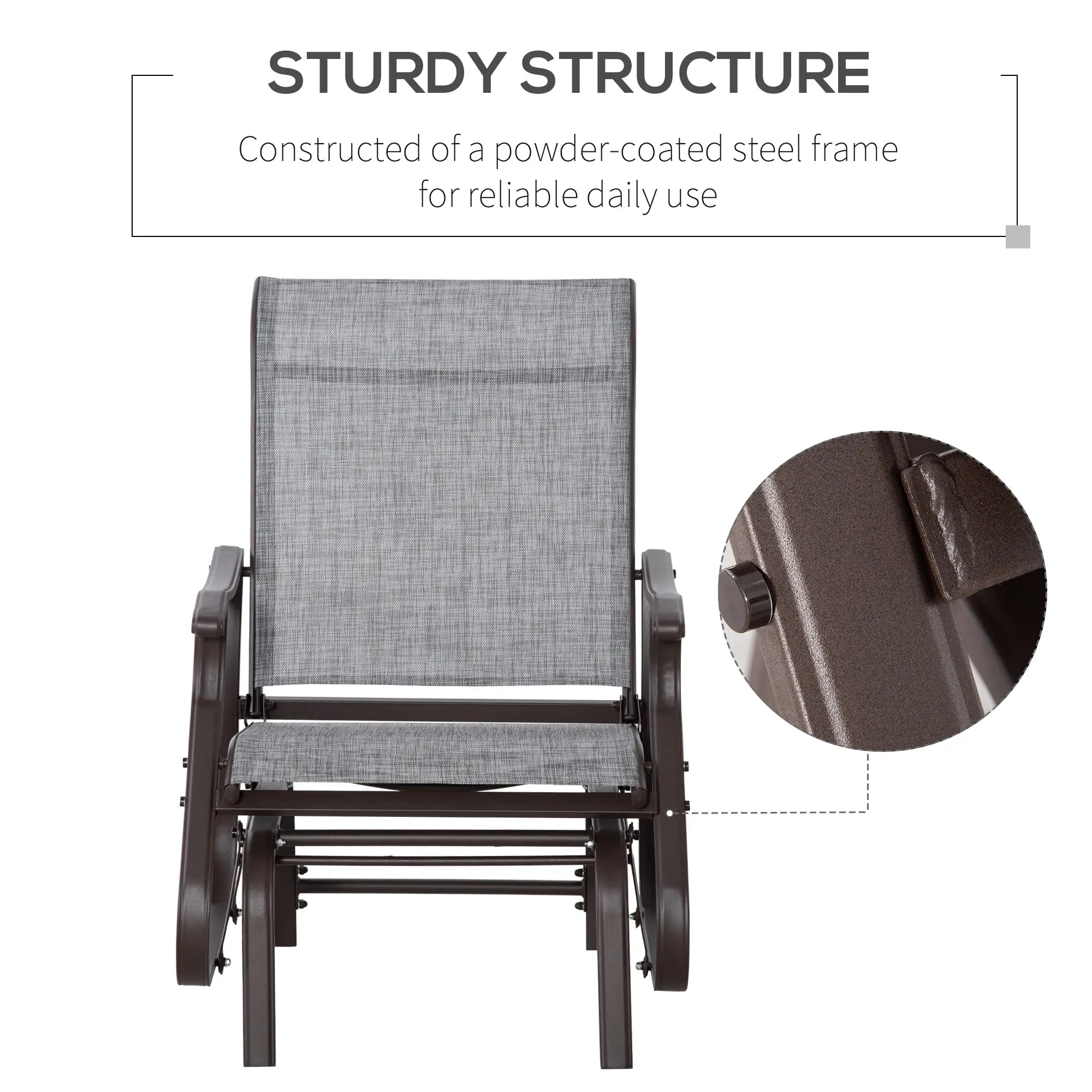 Outdoor Glider Chair, Steel Frame, Mesh Fabric, Garden, Grey Outdoor Gliders at Gallery Canada