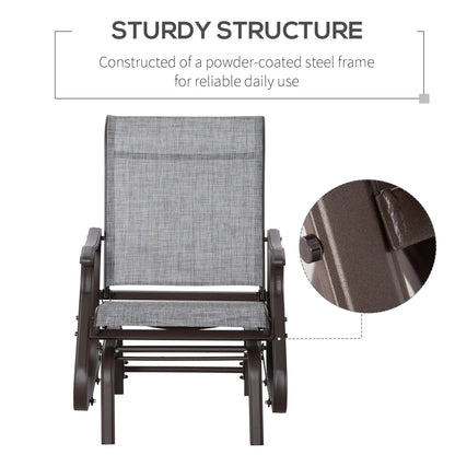 Outdoor Glider Chair, Steel Frame, Mesh Fabric, Garden, Grey Outdoor Gliders at Gallery Canada