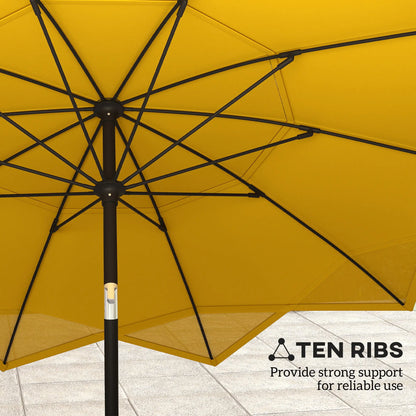 8.5FT Parasol, 10 Ribs, Air Vents, Crank Handle, Tilt, Yellow Sun Umbrellas at Gallery Canada