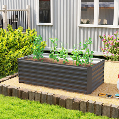 6' x 3' x 2' Raised Garden Bed, Galvanized Planter Box, Dark Grey Galvanized Planter Boxes at Gallery Canada