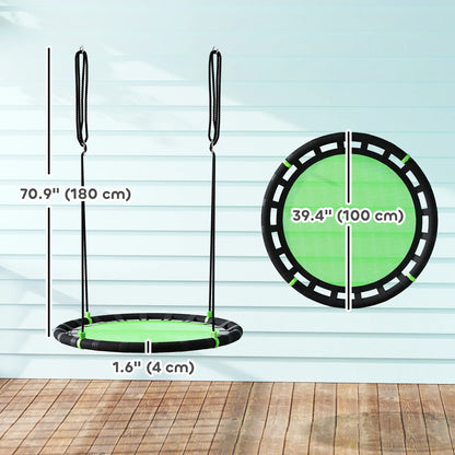 39 Inch Saucer Tree Swing, Adjustable Ropes, Outdoor, Green Gym Sets & Swings at Gallery Canada