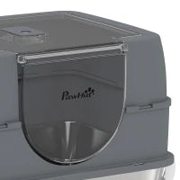 Stainless Steel Cat Litter Box with Lid, High Sided, Scoop