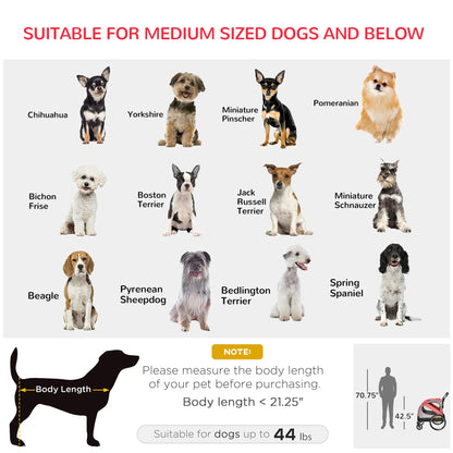 Dog Bike Trailer, 2-in-1 Pet Stroller, Universal Wheel Reflectors, Red Dog Bike Trailers & Strollers at Gallery Canada