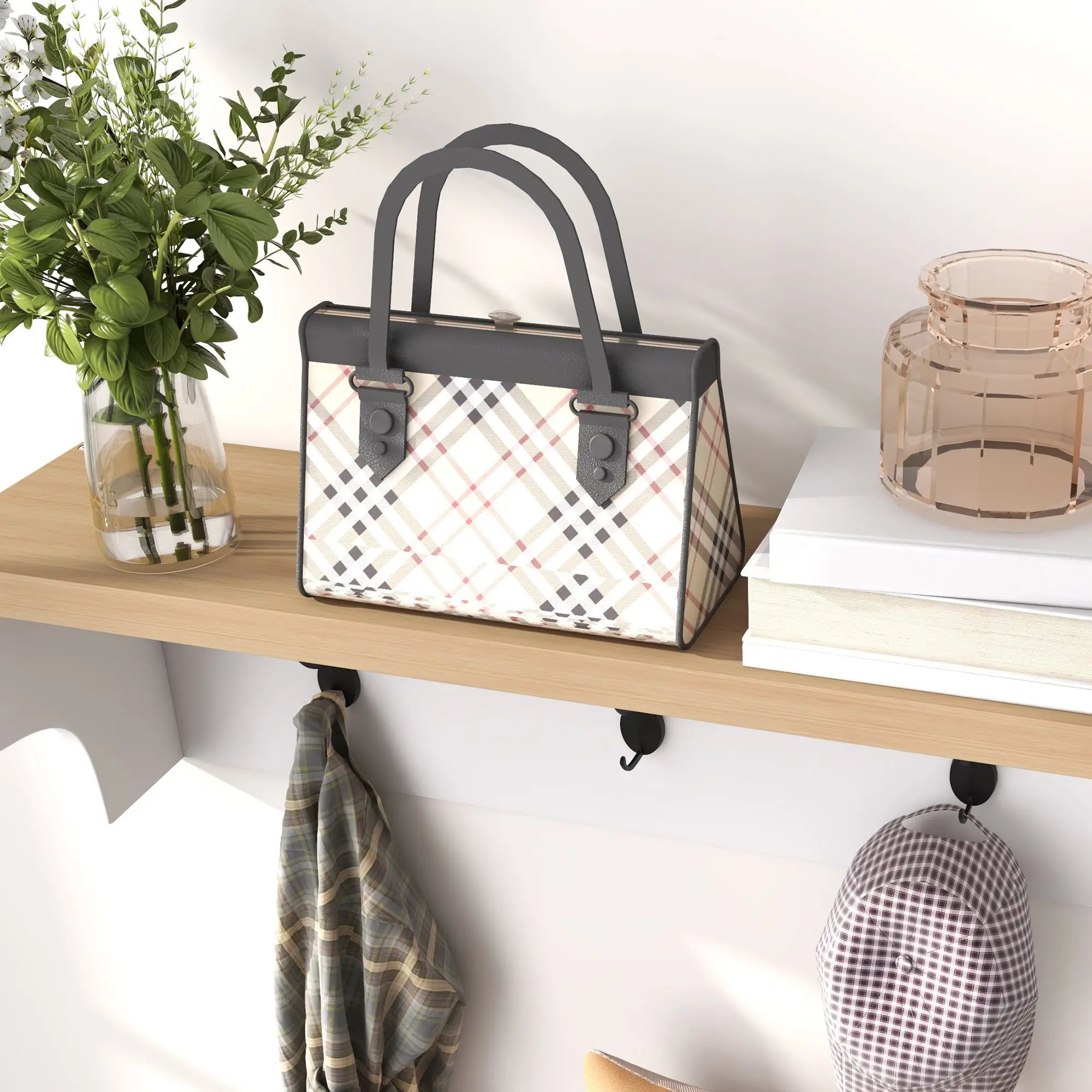 2-in-1 Hall Tree, 5-Hook Coat Rack Shoe Bench Set, White Clothing Storage at Gallery Canada